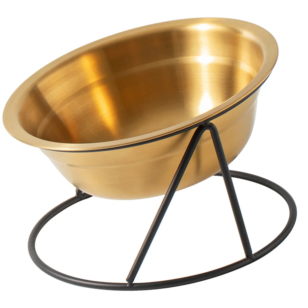 

Cat and Dog Food Bowl Water Wash Pet Feeding Creative Elevated Feeder Stainless Steel Container Round Mouth