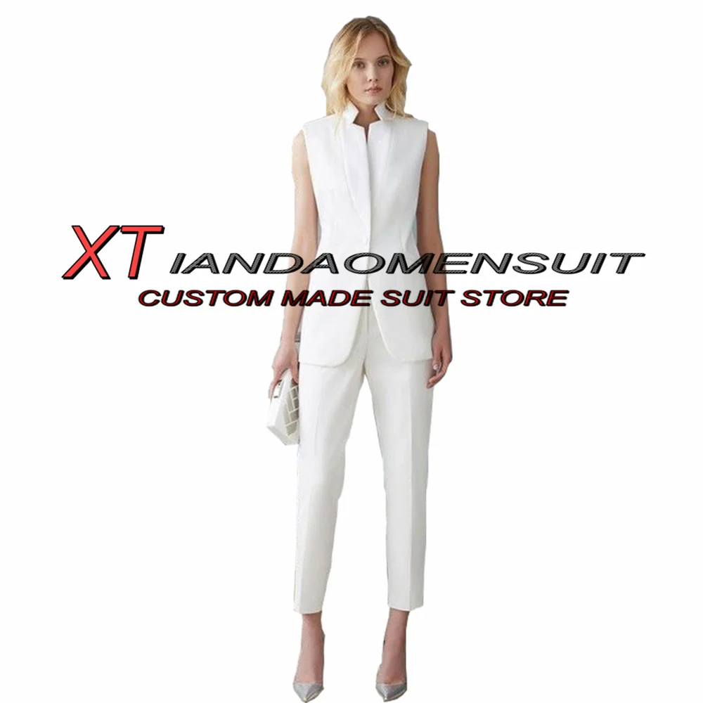 

Women's Pant Suit 2 Piece Casual Business Vest Trousers Solid Color Fashion Full Outfit Party Waistcoat