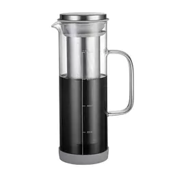 Premium Cold Brew & Iced Beverage Pitcher with Airtight Seal (Glass handle)