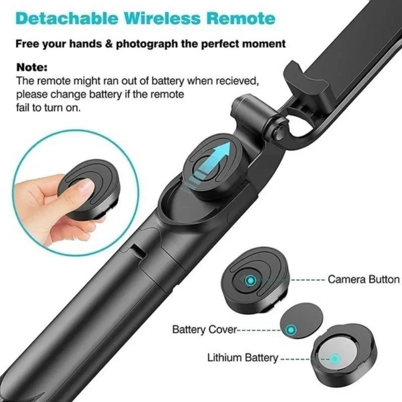 Extendable Handheld Selfie Stick Bluetooth Remote Control Three-in-one Self-timer Tripod Mobile Phone Bracket for Selfies
