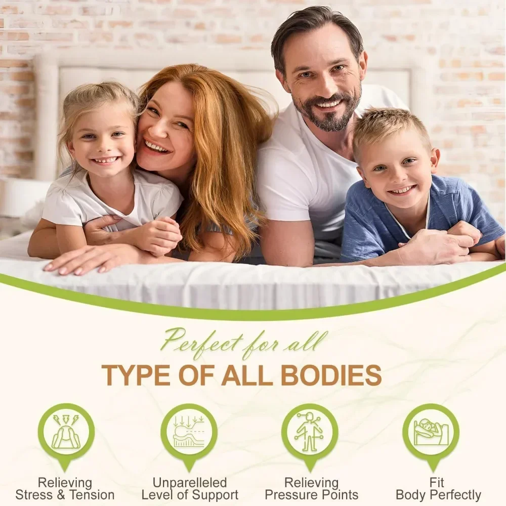 Queen Mattress, Gel Memory Foam Queen Size Mattress, Pressure Relieving, Cooling Gel Foam, Certipur-Us Certified