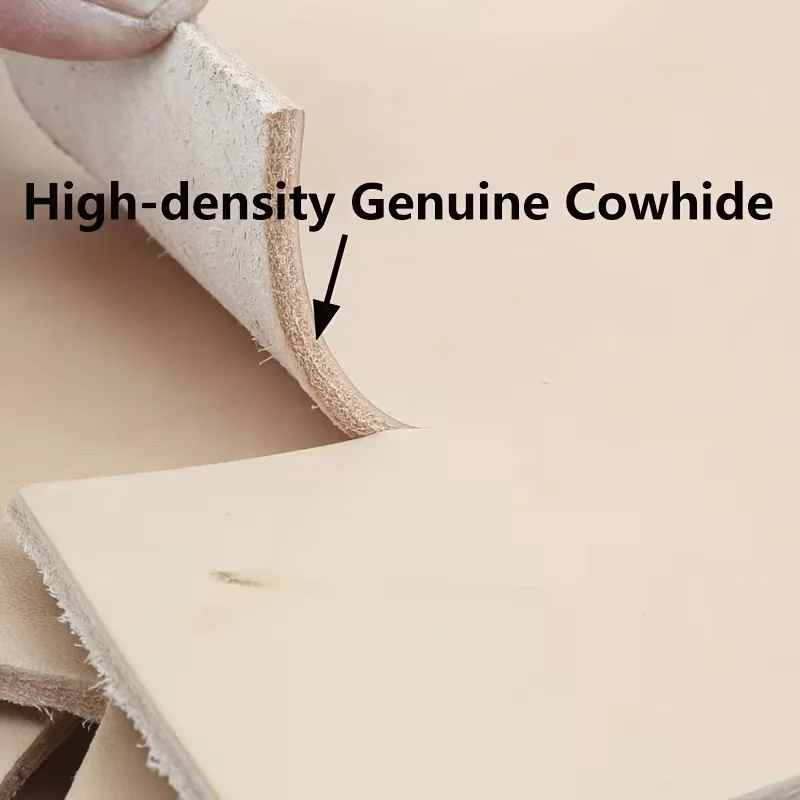 Premium 3.5mm Vegetable-Tanned Leather Material – Original Color Cowhide Scraps
