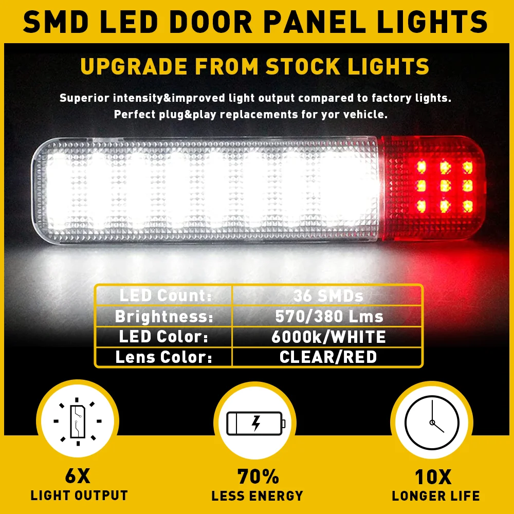 AUXITO 2Pcs LED Door Panel Lights Courtesy Lamps 12V for Chevrolet Avalanche Suburban Silverado Classic 1500 2500 3500 HD Tahoe