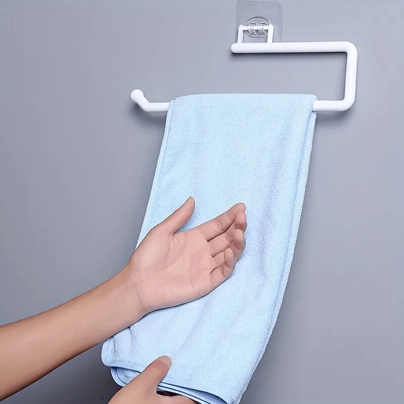 1PC Towel Rack Over Door Towel Bar Hanging Holder Bathroom Kitchen Cabinet Rag Shelf Hanger
