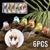 6pcs Simulation Bird Sparrow Ornaments Realistic Bird Photo Props Home Balcony Venue Garden Supplies Decoration Birthday Present 1
