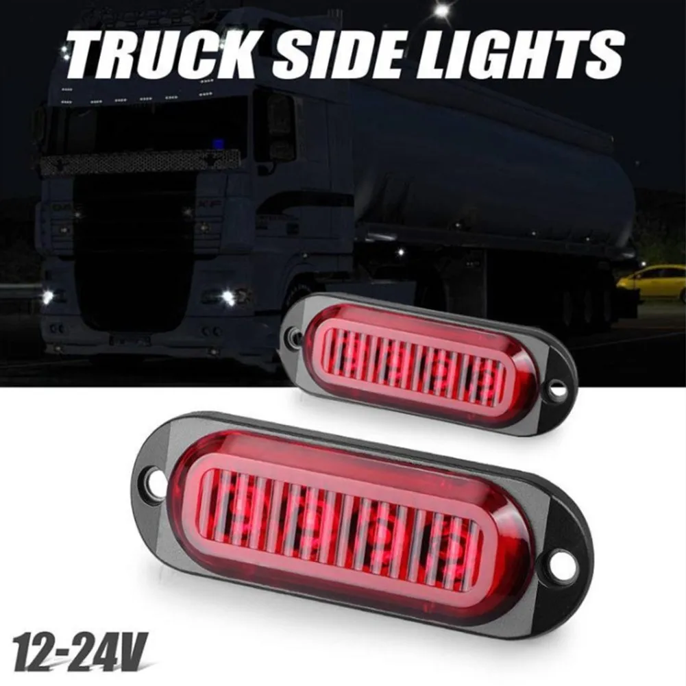 

2Pcs Side Marker Marker Lights Red For Trailer Truck Caravan RV LED Light Lamp Side Clearance Marker Light 12/24V Warning Light