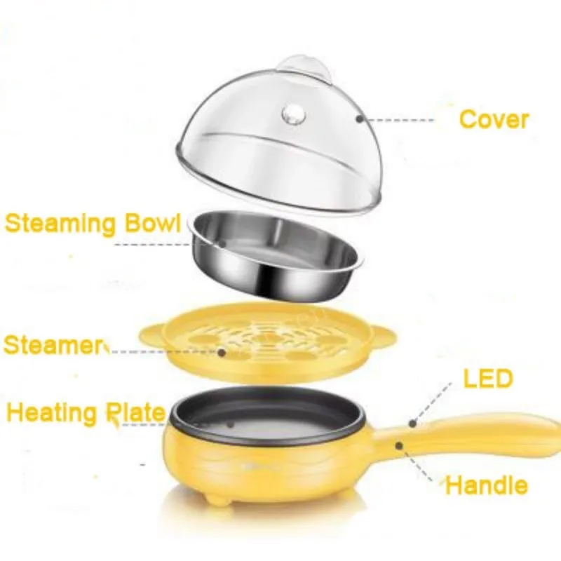 Mini Household Electric Frying Pan Skillet Fried Eggs Non-Stick Fried Steak Pancake Omelette Breakfast Maker 5