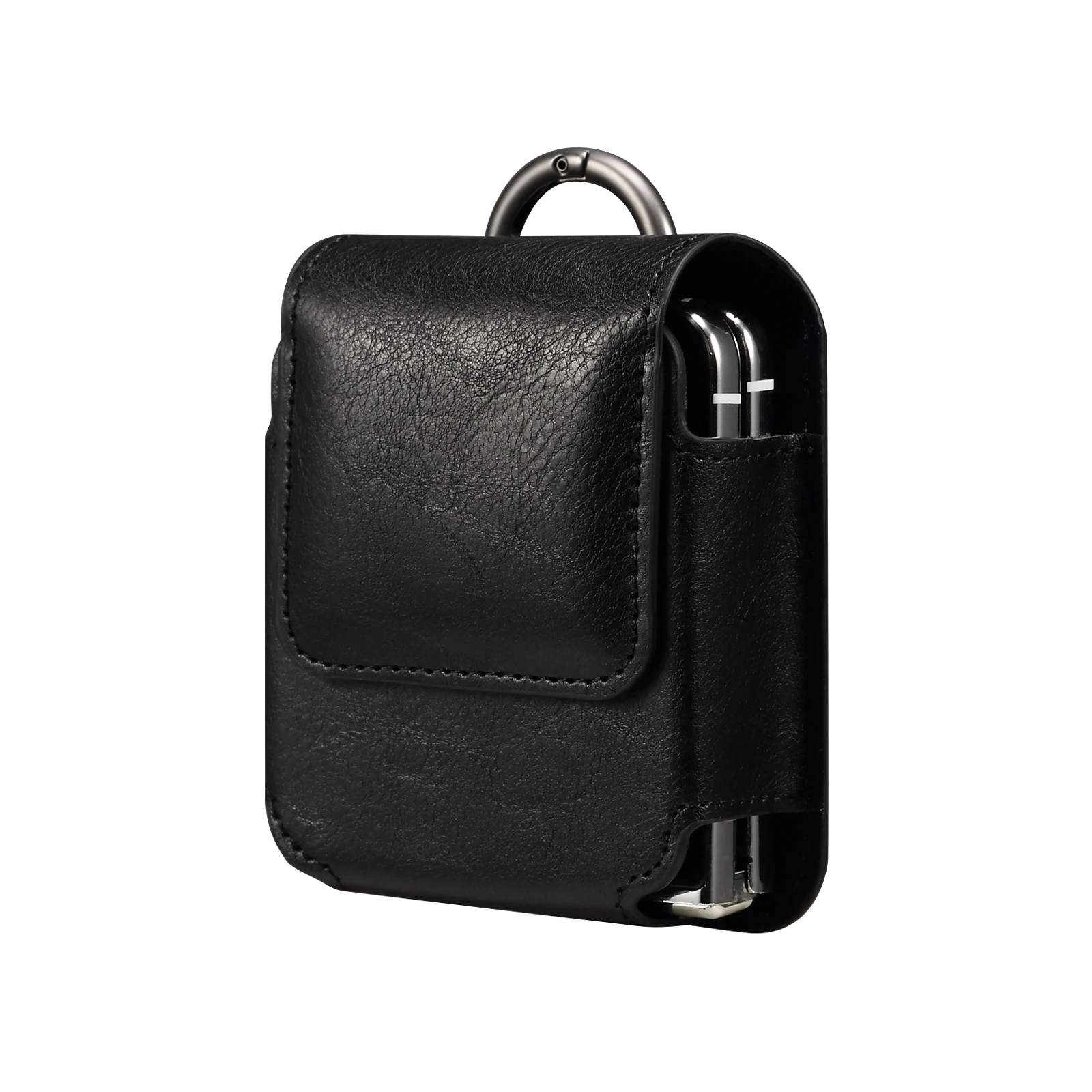 Vintage Leather Finger Ring Belt Case - Waist Bag Cover
