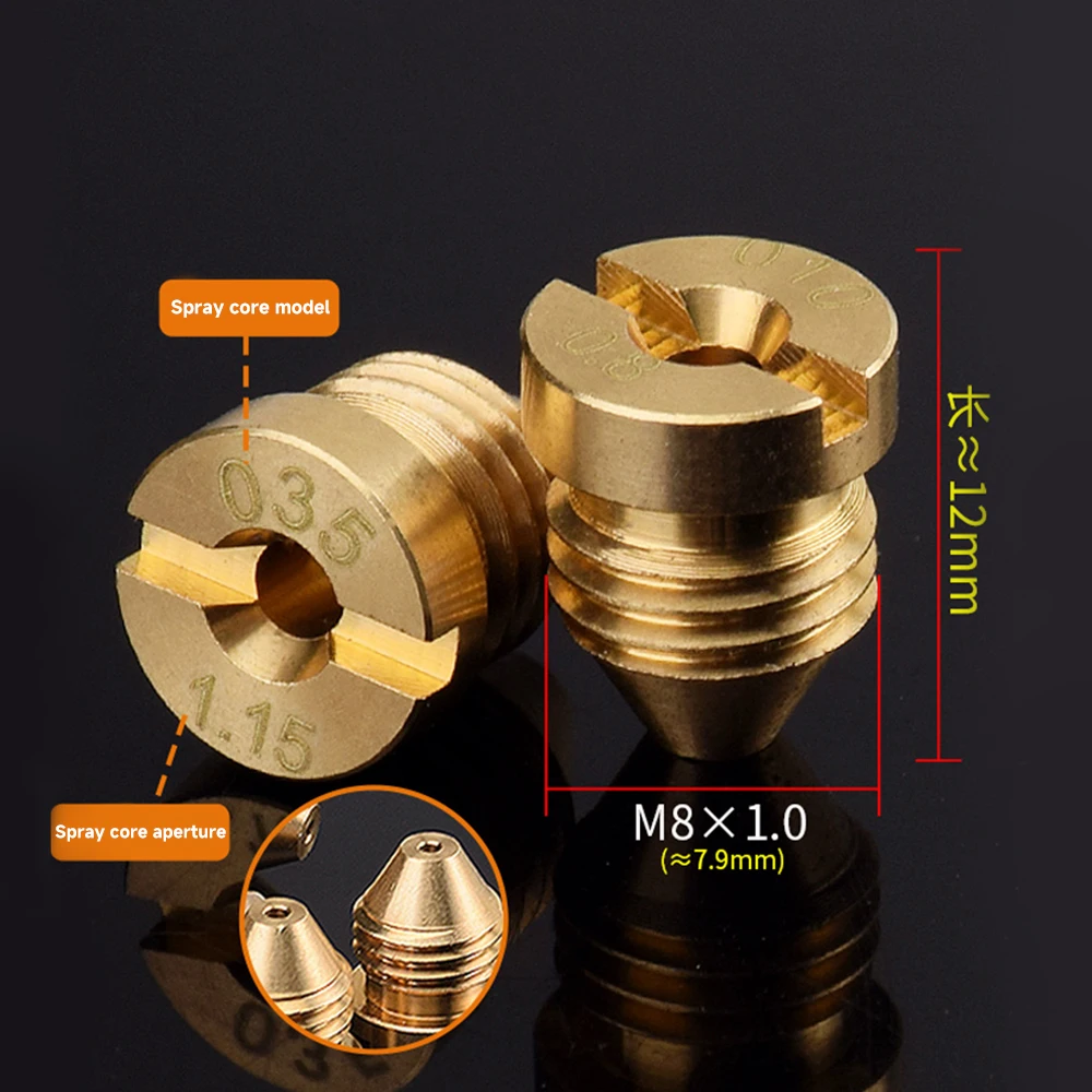 Brass Orifice Nozzle Tips for Foam Cannon Foam Maker Universal 0.9~1.3 mm Thread Nozzle and Mesh Filter Set for Snow Lance