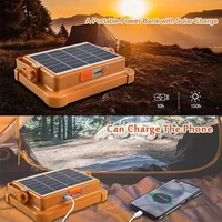 Lampe de Camping portative solaire avec support, lampe rechargeable par batterie, projecteurs LED sans fil pour le travail, panne de courant d'urgence 5