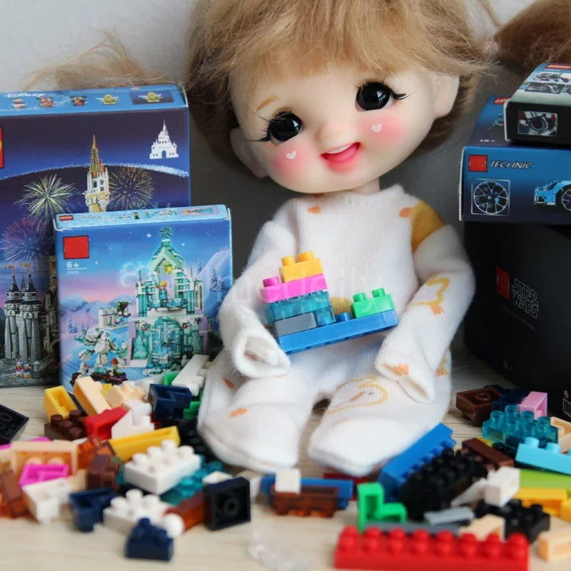 Pretend Play Miniature Dollhouse Building Block for Barbies OB11 Doll House Decoration Accessories 1/12 Scale doll accessories doll house decoration