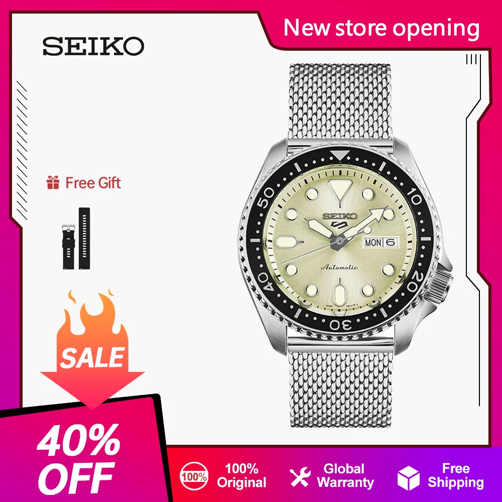 

Original Seiko 5 Men Watch Automatic Mechanical Sports Stainless Steel 10Bar Waterproof Luminous Watchs