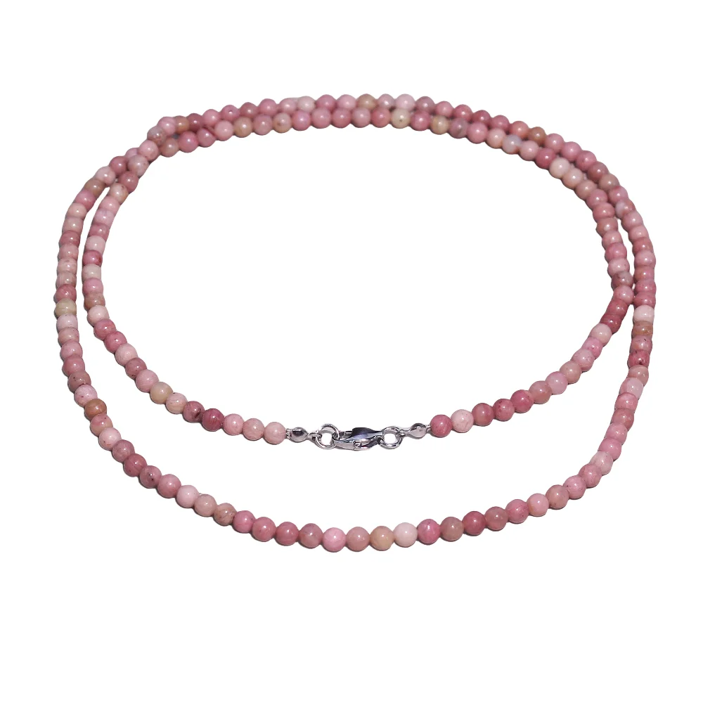 1 Stück heiß verkaufte süße Naturstein 4 mm Rhodochrosit doppellagige Perlenkette als Geschenk. – Detail 6