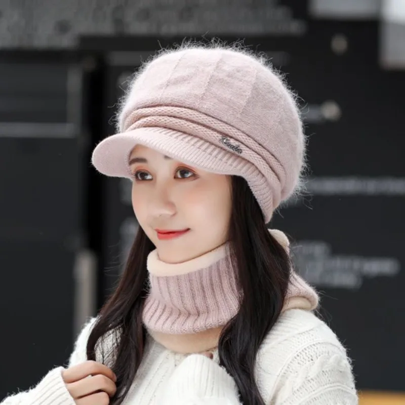 여성용 따뜻한 토끼 털 모자, 8 각형 모자, 한국 버전, 사이클링 귀 보호용 트렌디 엄마 모자, 겨울
