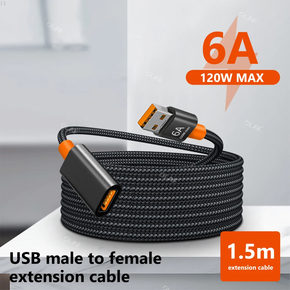MaleToFemaleUSBExtensionCable30DataCordforSmartTVLaptop
