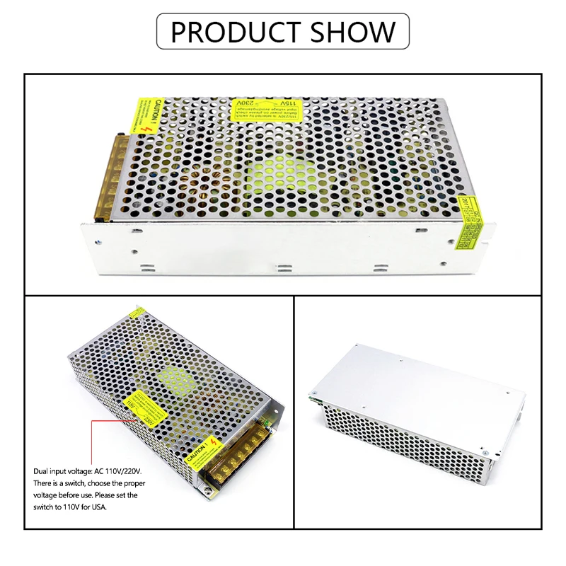 110/220V AC 12V 12.5A 150W 변환기 스위치 모드 전원 공급 장치 LED 조명 변압기 드라이브 어댑터 AC/DC 동봉 SMPS