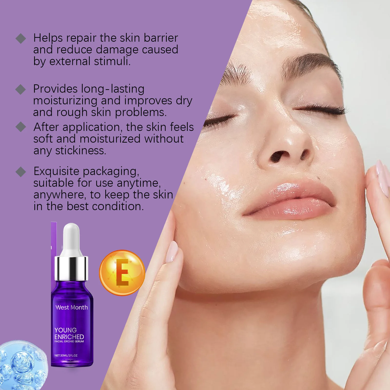 Orchid Facial Serum Fine Lines Removal Firming Lifting Moisturizer Brighten Shrink Pores Essence Tighten Repair Liquid Skin Care 6
