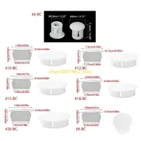 C4DF แพ็ค 30 Flush Type ปลั๊กรูสีขาวเจาะรูสกรู Caps สำหรับตู้ตู้ชั้นวางใส่ End Caps 6