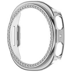 Elegant Diamond - Encrusted Hollow PC Watch Cover Case for 40MM (Silver)