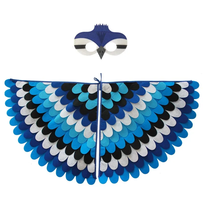thumbnail image 1 of Disfraz de pájaro con alas de fieltro para niños, divertido disfraz de Halloween, alas de mariposa, 1 of 5