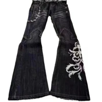New High Waist Harajuku Loose Embroidered Women Jeans with Rock Punk Style Y2K Micro La Retro Wide Leg Pants - Image 4