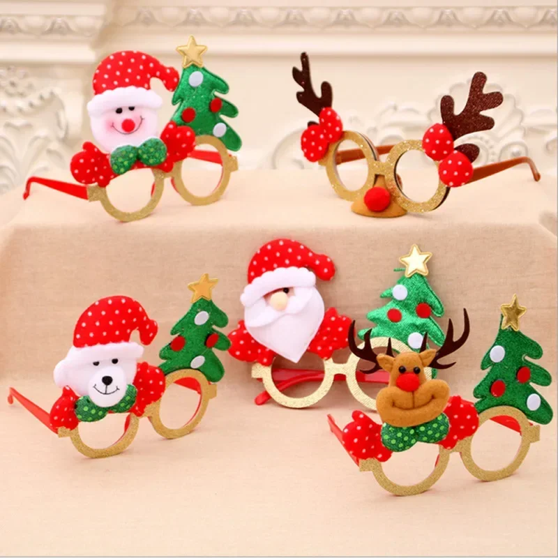 Christmas Ornaments Creative Christmas Items Party Glasses Frame Decoration DIY New Year Xmas Decoration Glasses Gift for Kids