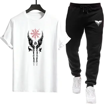 2026 Mens Premium Tracksuit Set Fashion Forward T-Shirt and Joggers with Advanced Moisture Wicking Technology for Summer Comfort