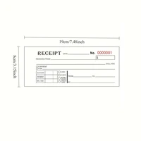 50 Sets Small Business Carbonless Receipt Book Money/Rent Receipt Book 2-Part 50 Numbered Duplicates 3.15 x 7.48 Inches 2