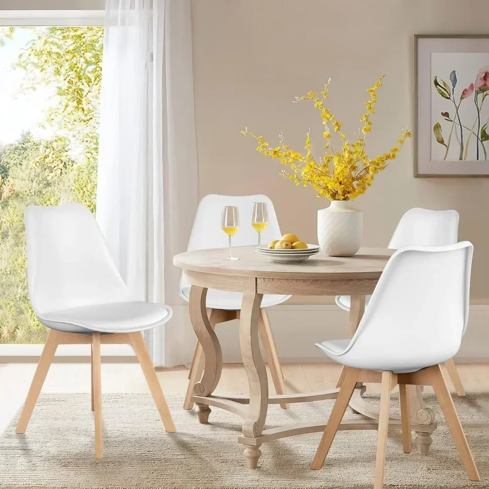 Dining Chairs Set of 4, Mid-Century Modern Dining Chairs with Wood , Kitchen for Living Room Bedroom Outdoor Lounge