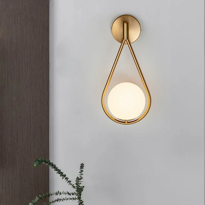 

Gold Wall Lamp Sconce Glass Lighting Fixtures Modern Led Mirror Lights Bathroom Bedroom Bedside Luminaire Nordic Home Loft Decor