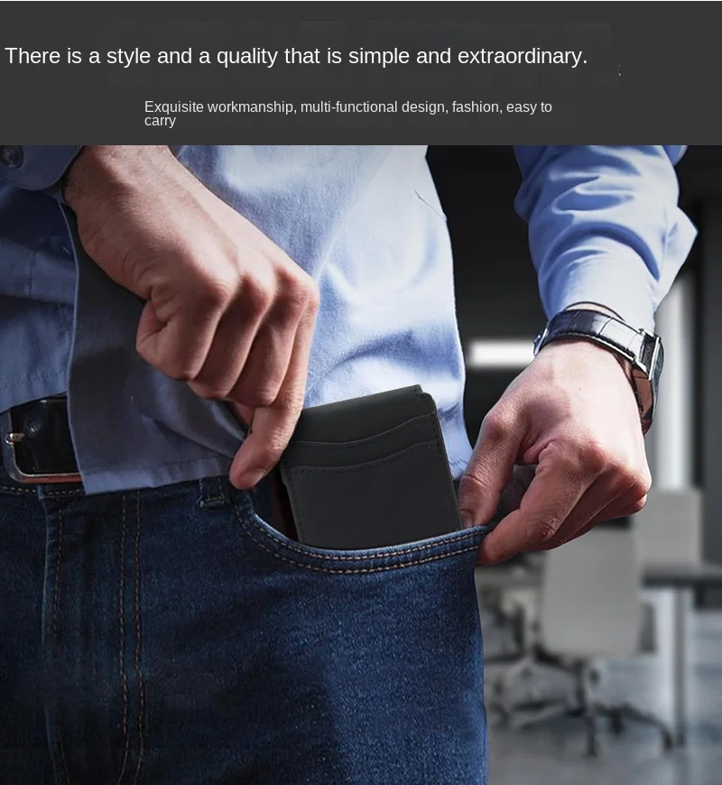 Slim Blocking For Airtag Wallet with Credit Card Holder Genuine Leather Ultra-thin Money Purse Fashion Cardholder Bag
