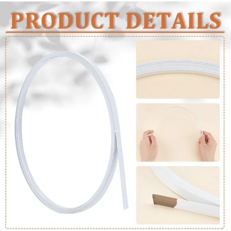White Spring Steel Boning 6.56Yards 8.5x1.2mm Boning for Sewing Plastic Covered Steel for Bridal Dress Bustle Crinoline spring steel boning