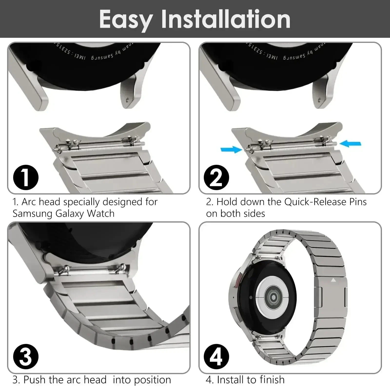Luxury No-Gap Magnetic Titanium Color Bracelet Band