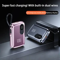 New 100000MAh 120W Super Fast Charge Built-in Cable Mini Power Bank Portable Charger, External Battery for iPhone Xiaomi Samsung - Image 3