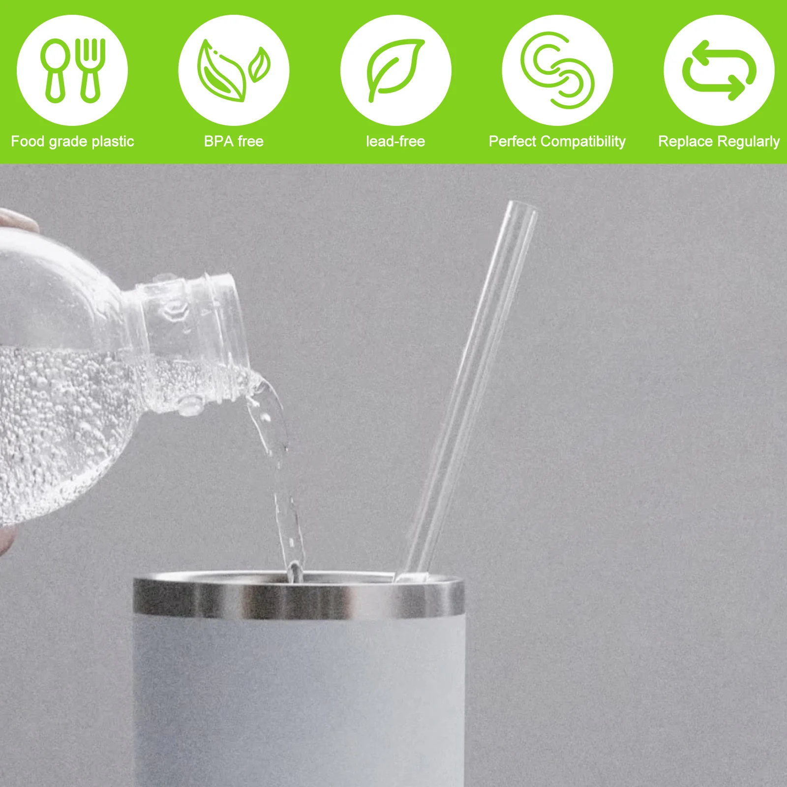 Drinking Straws Smoothie Drinkware Straw for Water Bottle Travel Tumblers Wedding Party Supplies Drinking Straw Kitchen Supplies - 3