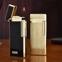 New Light Luxury High-end Ultra-thin Langsheng Metal Inflatable Butane Grinding Wheel Lighter Men's Gift Cigarette Accessories 1