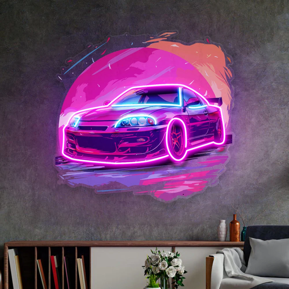 

Неоновая красочная Автомобильная вывеска, искусство, акриловая гостиная, Настенный декор, неоновые вывески на заказ, автомобиль, бар, клуб, домашние украшения, светодиодные фонари