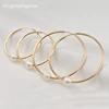 14K Gold Filled Hoop Earrings Natural Pearl Jewelry Gold Hoop Earrings Brincos Pendientes Oorbellen Boho Earrings Gold Jewelry 3