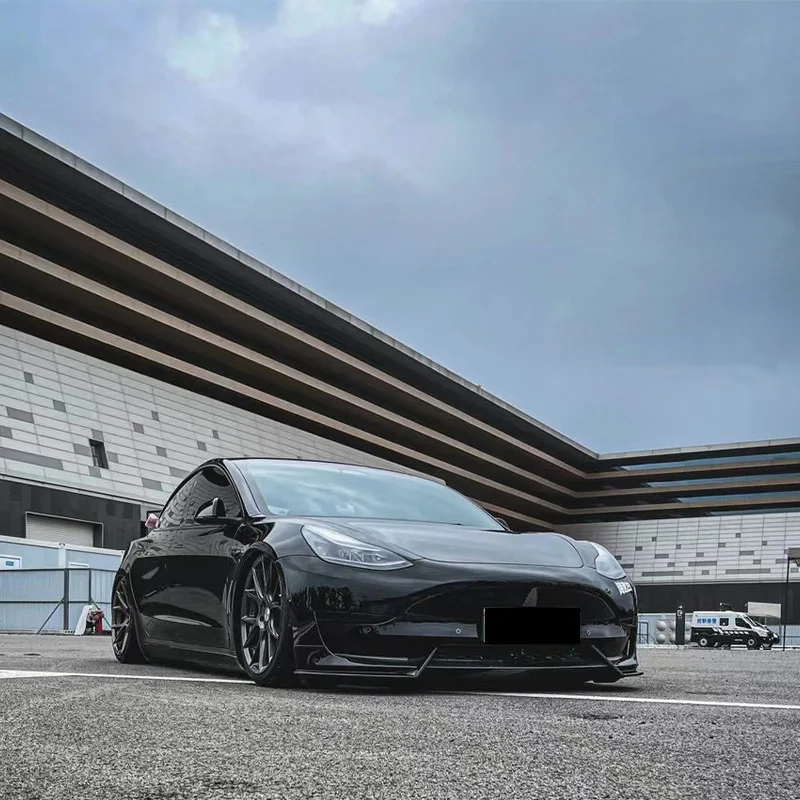Auto Exterior Parts Front Bumper Lip Chin Diffuser Body Kit Spoiler Deflector Tuning Accessories For Tesla Model 3-Model Y -