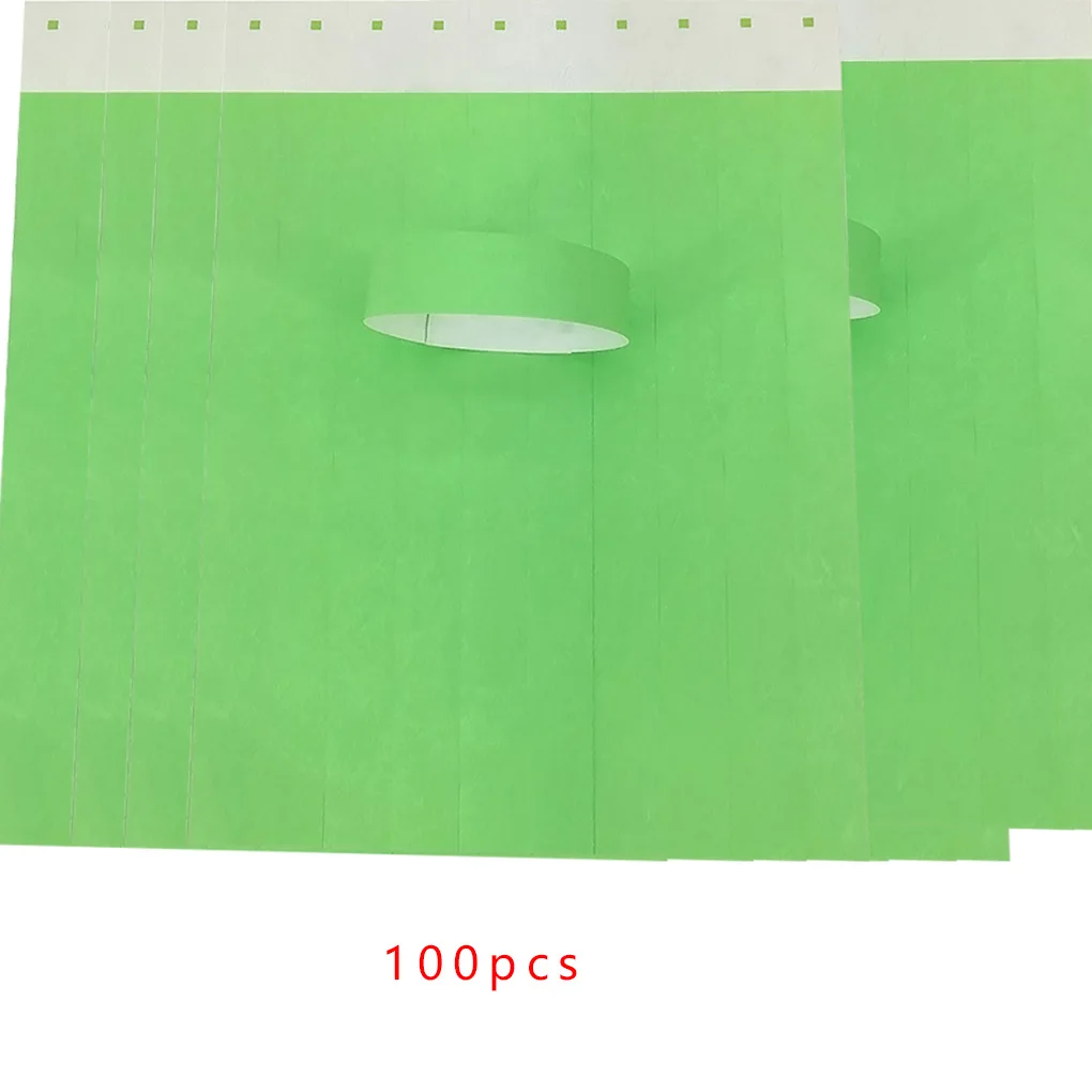 Wristband Single-use Parties Wristbands Identification Solid Color Kids Bracelets Carnivals Concerts Pack of 100