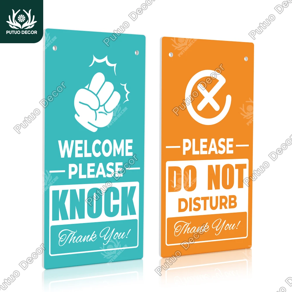 Putuo PVC 양면 간판 장식, 고맙습니다, 환영 노크, 감사합니다, 홈 오피스 클리닉 플라크, 선물, 1 개
