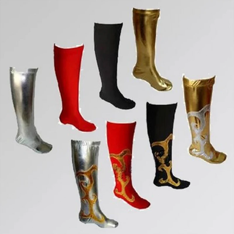 Women Men Mongolian Tibetan Festive Stage Performance Stockings Dance Boots Cover High Elastic Long Shoes Cover