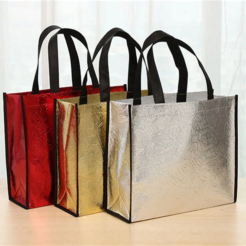 

Non-woven Shopping Bag Foldable Laser Shopping Pouch Reusable Eco Tote Waterproof Fabric Storage Bag Large Size Resuable