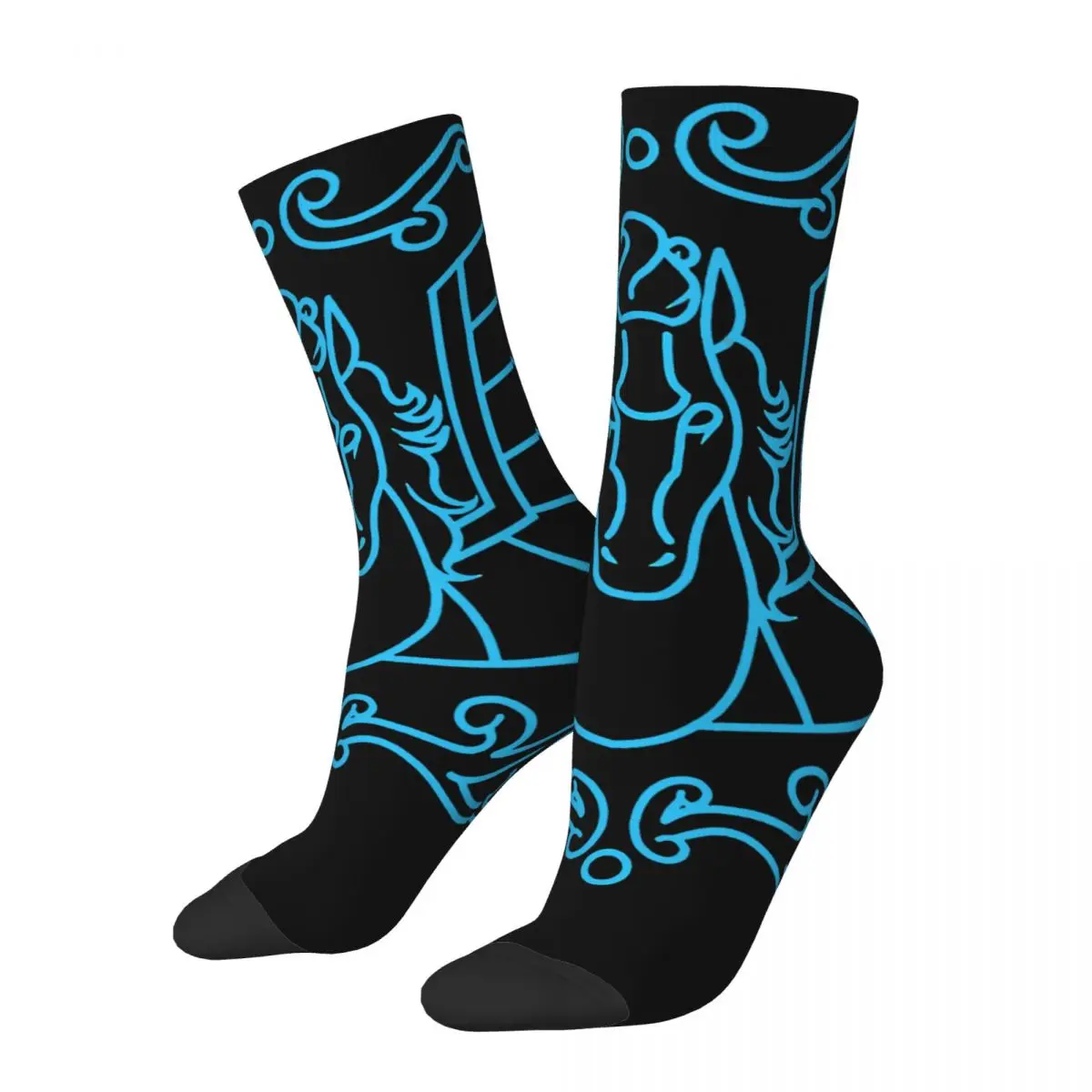 

Funny Crazy Sock for Men Pegasus Blue Hip Hop Harajuku Saint Seiya Anime Happy Quality Pattern Printed Boys Crew Sock Casual Gif