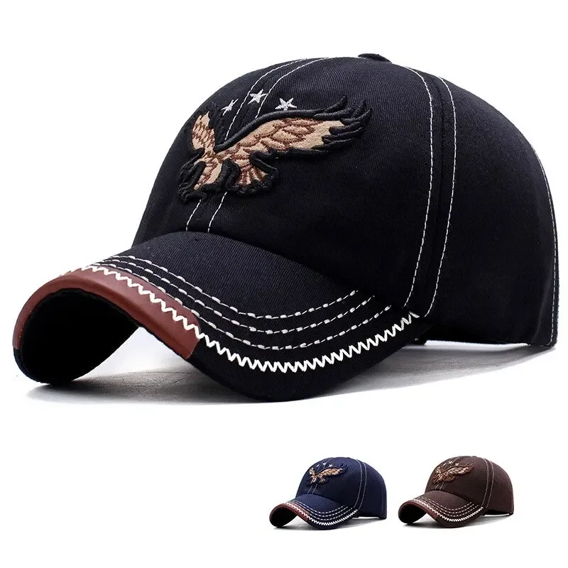

Eagle Embroidery Korean Hats Men'S Women'S Outdoor Four-Season Shade Baseball Cap Version Trendy Casual Couple Sunscreen Sun Hat