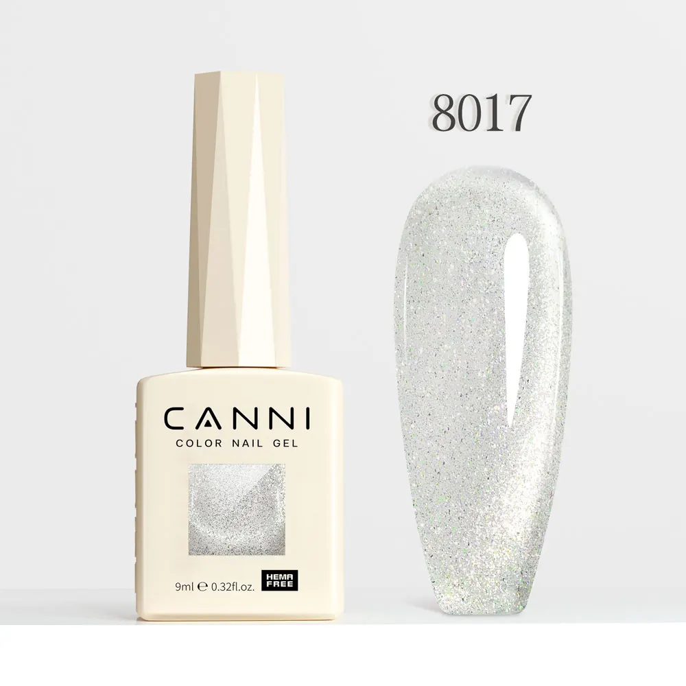 CANNI Super Glossy Glitter Cat Eye Nail Gel Polish - Hema Free Diamond Top Coat, Semi-Permanent UV LED Varnish