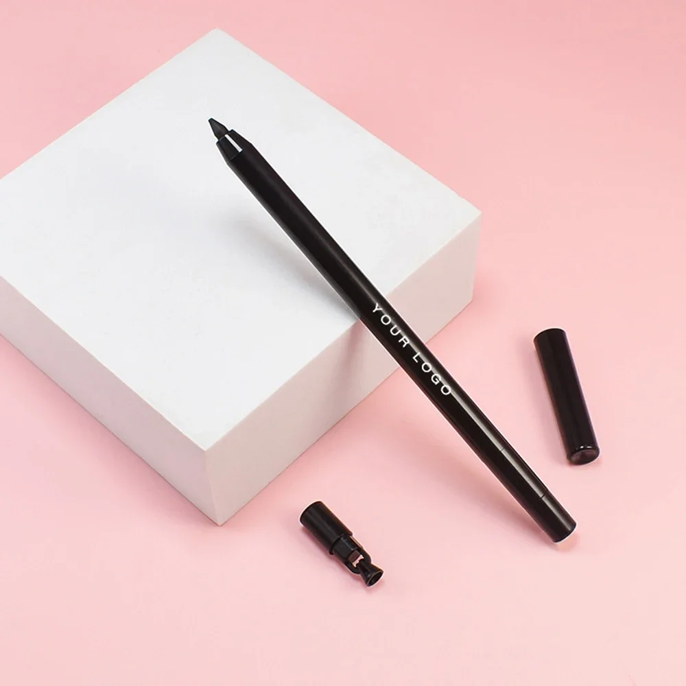 6.5g Private Label Eyeliner Pen Custom Bulk Waterproof Eye Liner with Built-in Pencil Sharpener Balck Color Waterproof Makeup