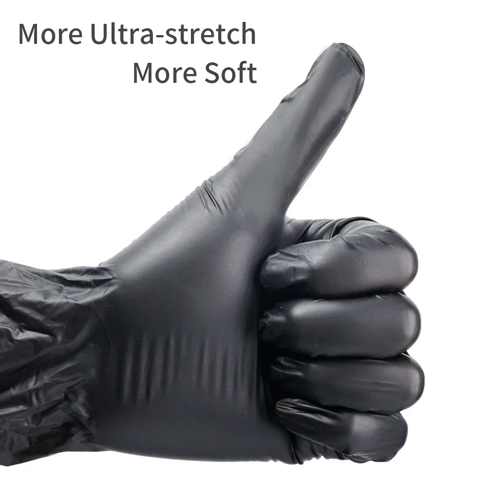 20/100Pack Disposable Nitrile Gloves Black Latex Free for Work Kitchen Cooking