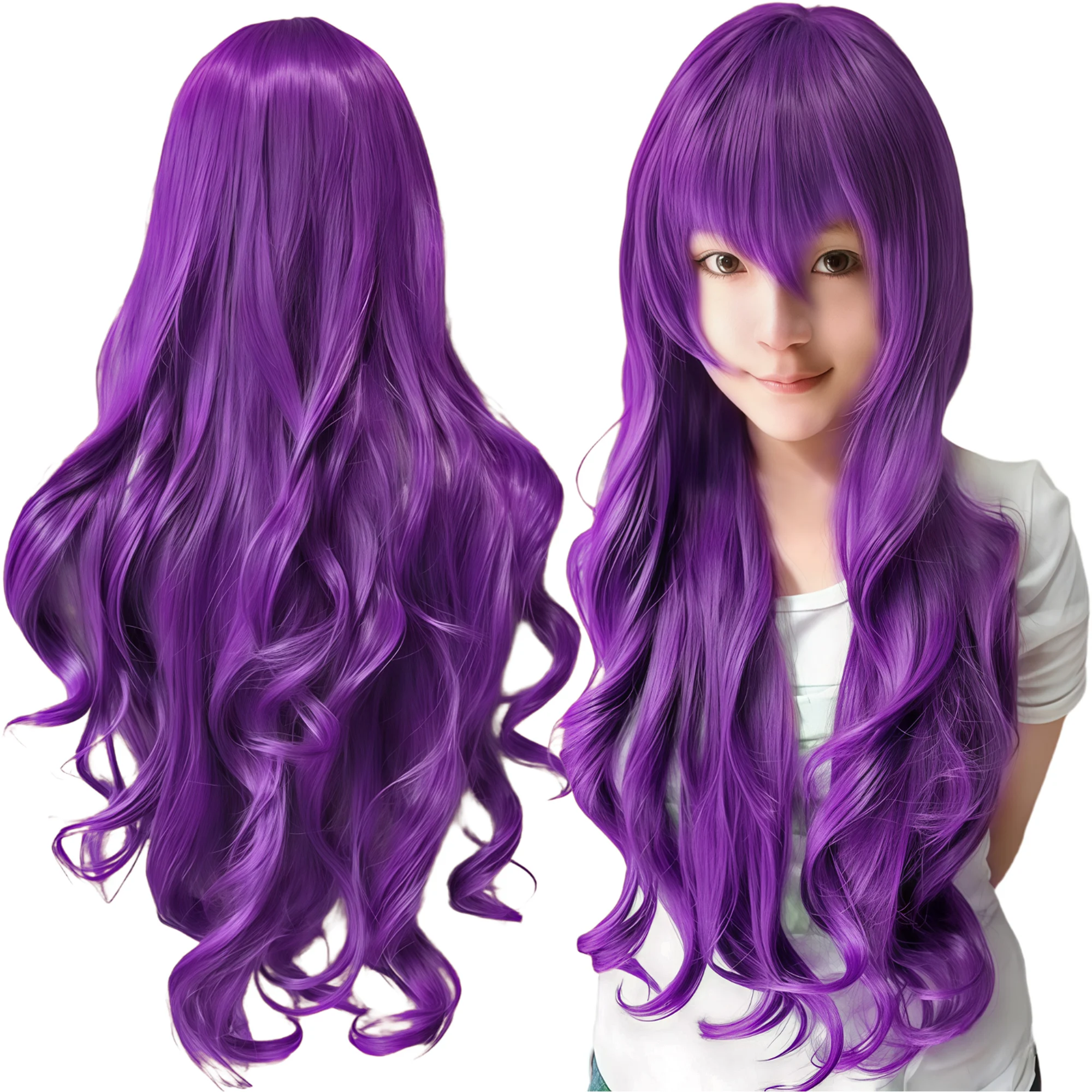 Dark Teal Curly Cosplay Wig - Fantasy Lolita Style for Halloween or Dress-Up