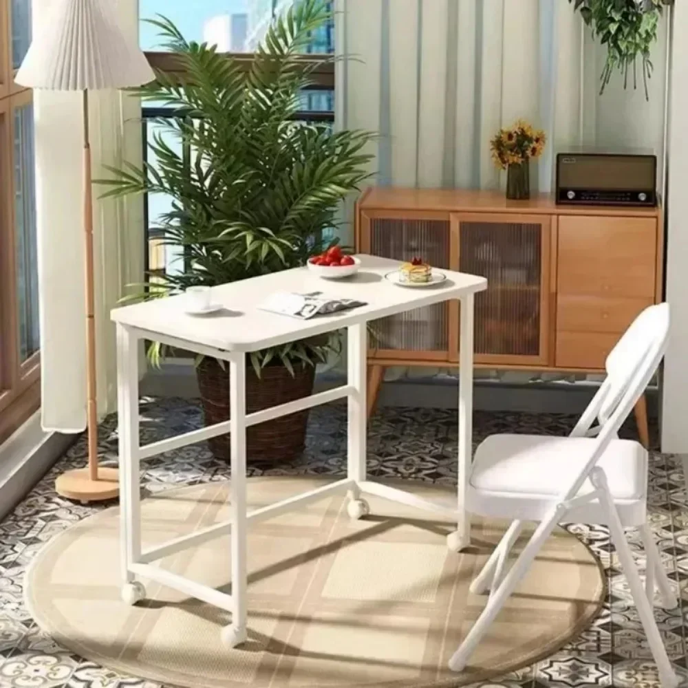 Folding Computer Desk Study Computer Desks for Home Office Portable Computing Stand With Wheel Multifunctional Foldable Desk